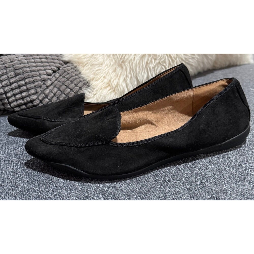 Aerosoles black suede pointed toe flats size 9